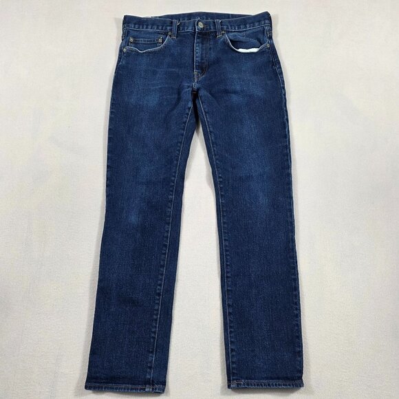 J. Crew Jeans Mens 32x30 Denim Slim Fit Narrow Leg Style 484 Dark Wash - Picture 1 of 12